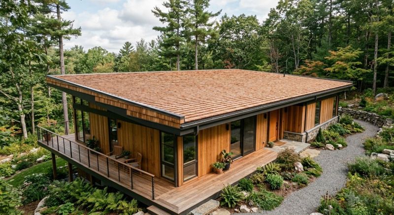 Cedar Shake Roof Construction in Warren, VT