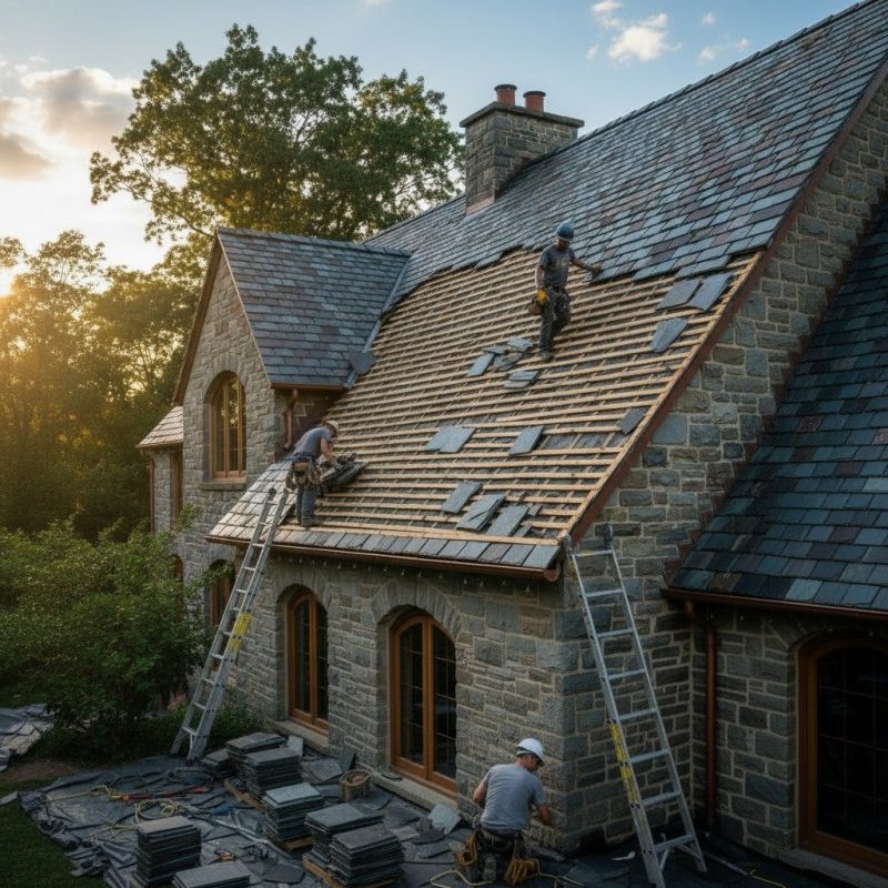 Slate Roof Replacement in Pittsfield, VT