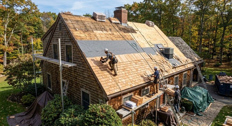 Wood Shingle Roof Replacement in Addison County, VT